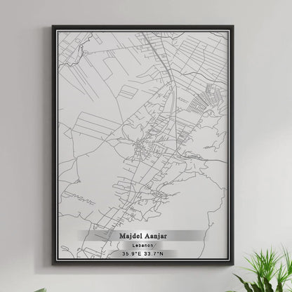 ROAD MAP OF MAJDEL AANJAR, LEBANON BY MAPBAKES