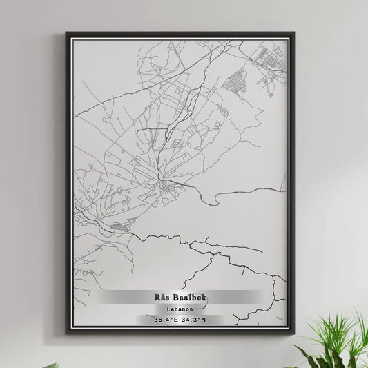 ROAD MAP OF RAS BAALBEK, LEBANON BY MAPBAKES