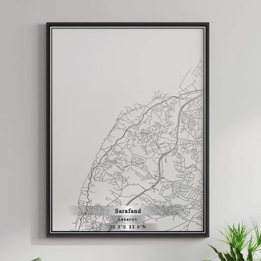 ROAD MAP OF SARAFAND, LEBANON BY MAPBAKES