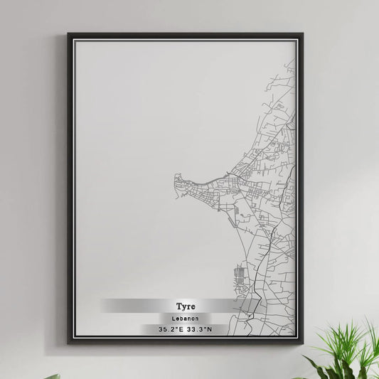 ROAD MAP OF TYRE, LEBANON BY MAPBAKES