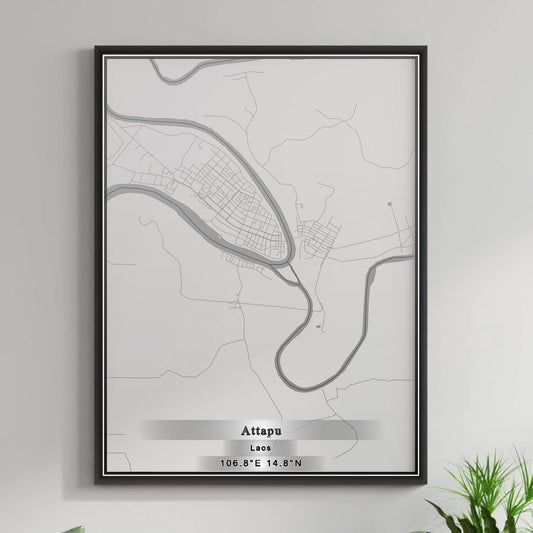 ROAD MAP OF ATTAPEU, LAOS BY MAPBAKES