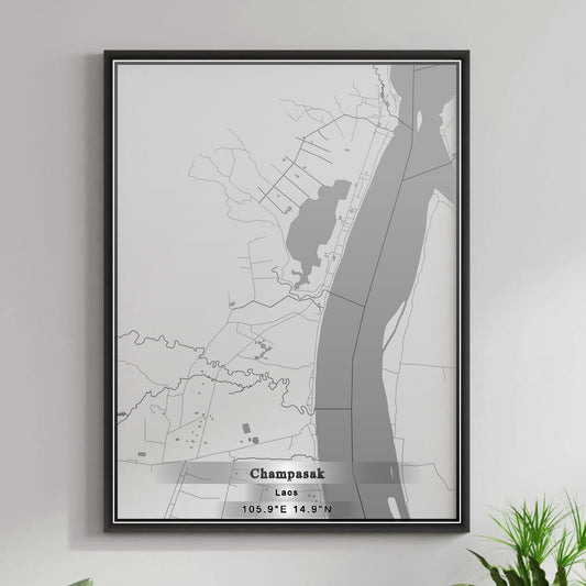 ROAD MAP OF CHAMPASAK, LAOS BY MAPBAKES