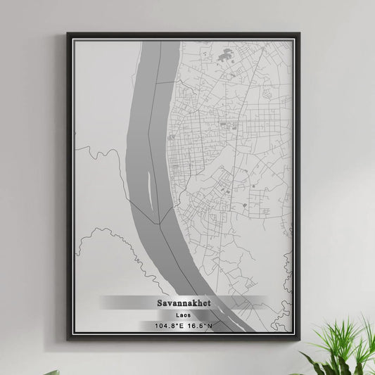 ROAD MAP OF SAVANNAKHET, LAOS BY MAPBAKES