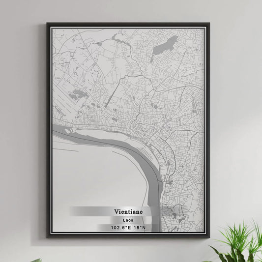ROAD MAP OF VIENTIANE, LAOS BY MAPBAKES