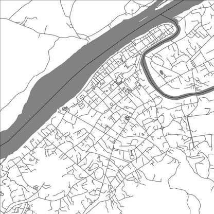 ROAD MAP OF LOUANG PHABANG, LAOS BY MAPBAKES