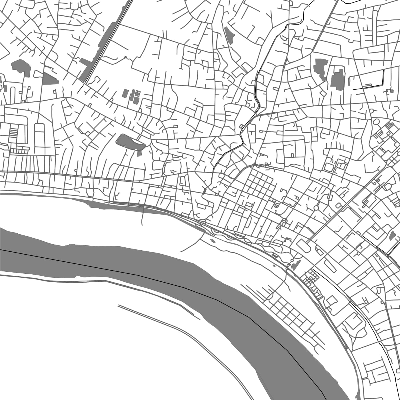 ROAD MAP OF VIENTIANE, LAOS BY MAPBAKES