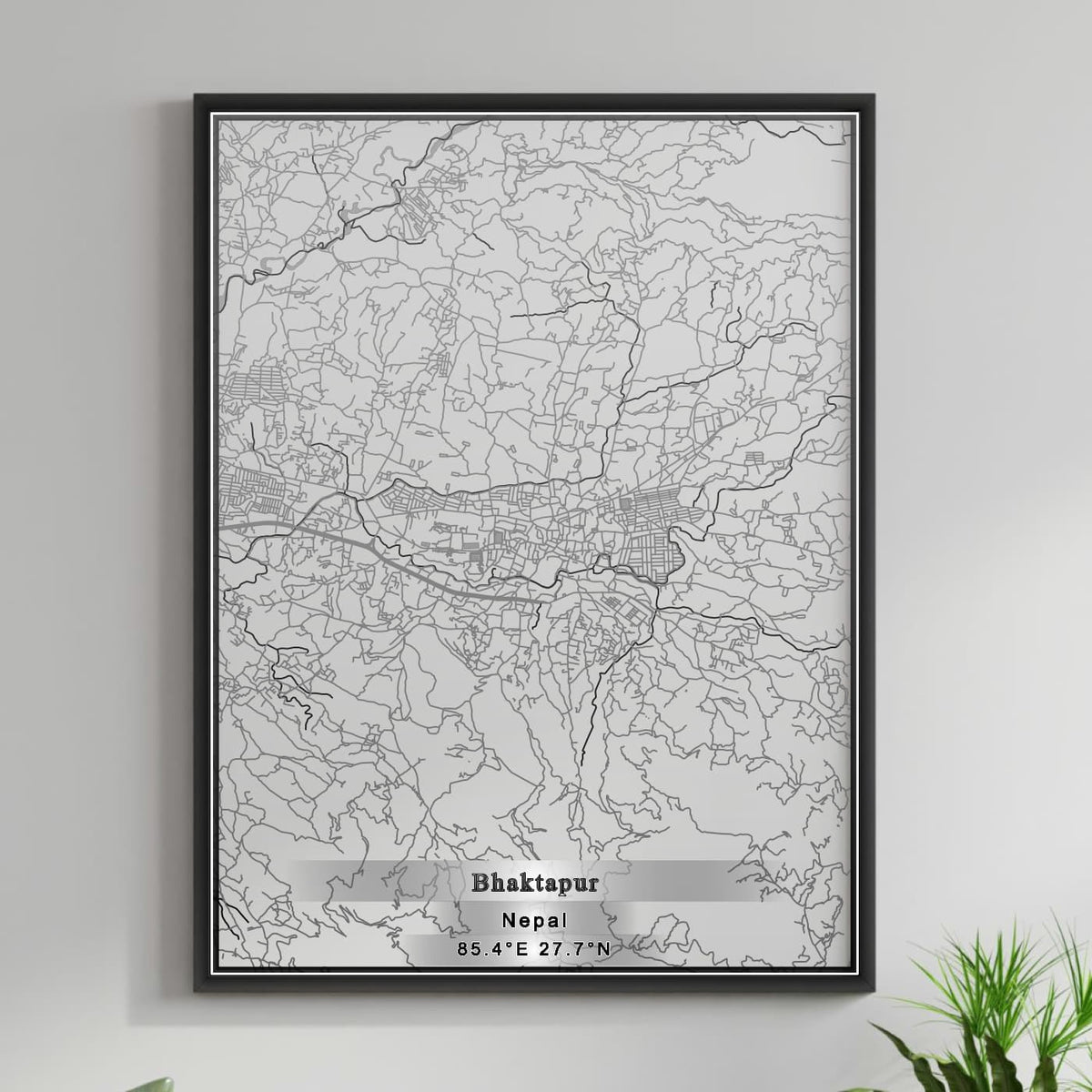 ROAD MAP OF BHAKTAPUR, NEPAL BY MAPBAKES