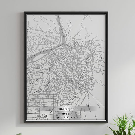 ROAD MAP OF BHARATPUR, NEPAL BY MAPBAKES