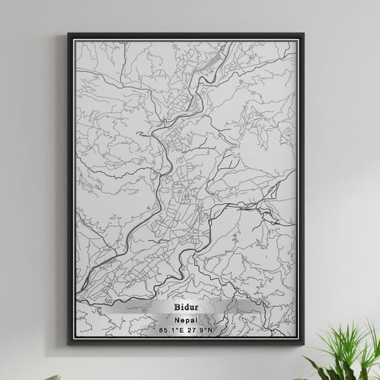 ROAD MAP OF BIDUR, NEPAL BY MAPBAKES
