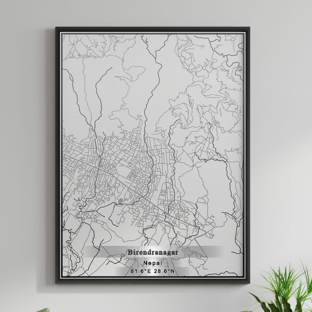 ROAD MAP OF BIRENDRANAGAR, NEPAL BY MAPBAKES