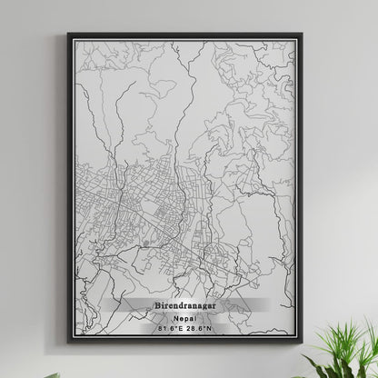 ROAD MAP OF BIRENDRANAGAR, NEPAL BY MAPBAKES
