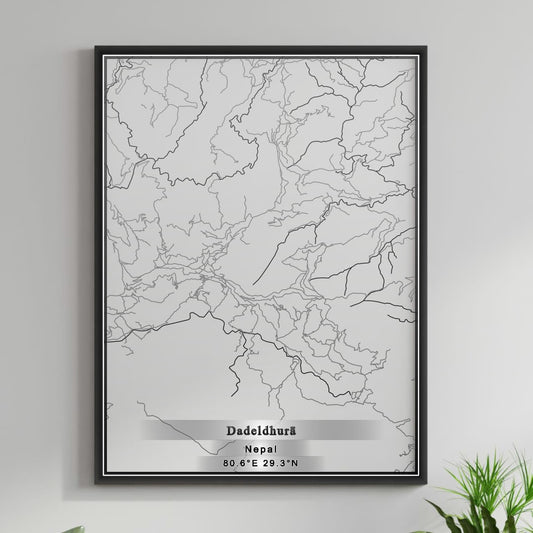 ROAD MAP OF DADELDHURA, NEPAL BY MAPBAKES