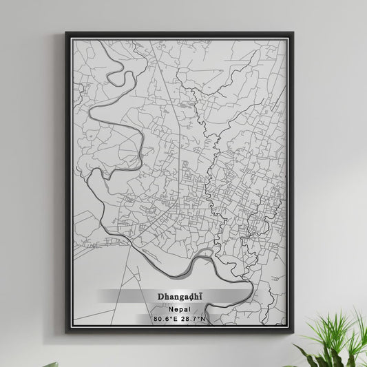 ROAD MAP OF DHANGADHI, NEPAL BY MAPBAKES