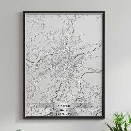ROAD MAP OF GHORAHI, NEPAL BY MAPBAKES