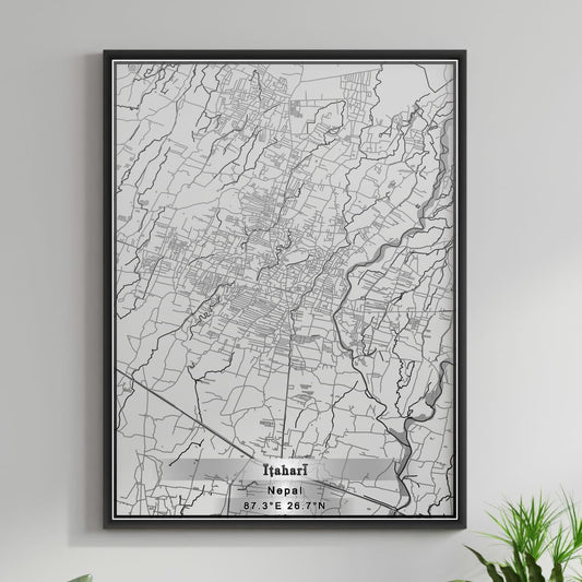ROAD MAP OF ITAHARI, NEPAL BY MAPBAKES