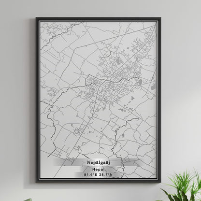 ROAD MAP OF NEPALGANJ, NEPAL BY MAPBAKES