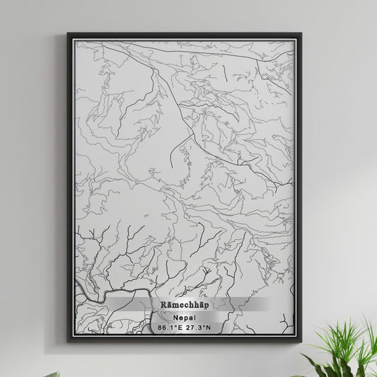 ROAD MAP OF RAMECHHAP, NEPAL BY MAPBAKES