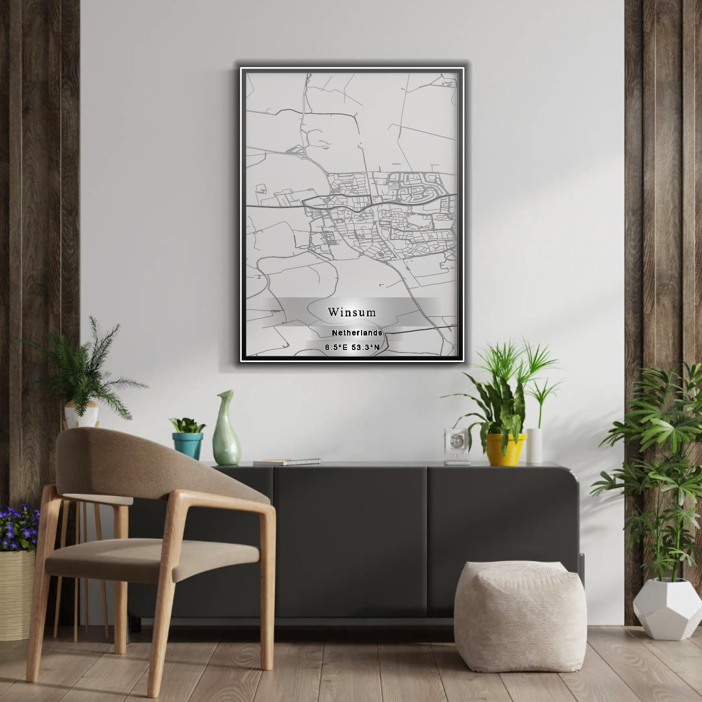 ROAD MAP OF WINSUM, NETHERLANDS BY MAPBAKES