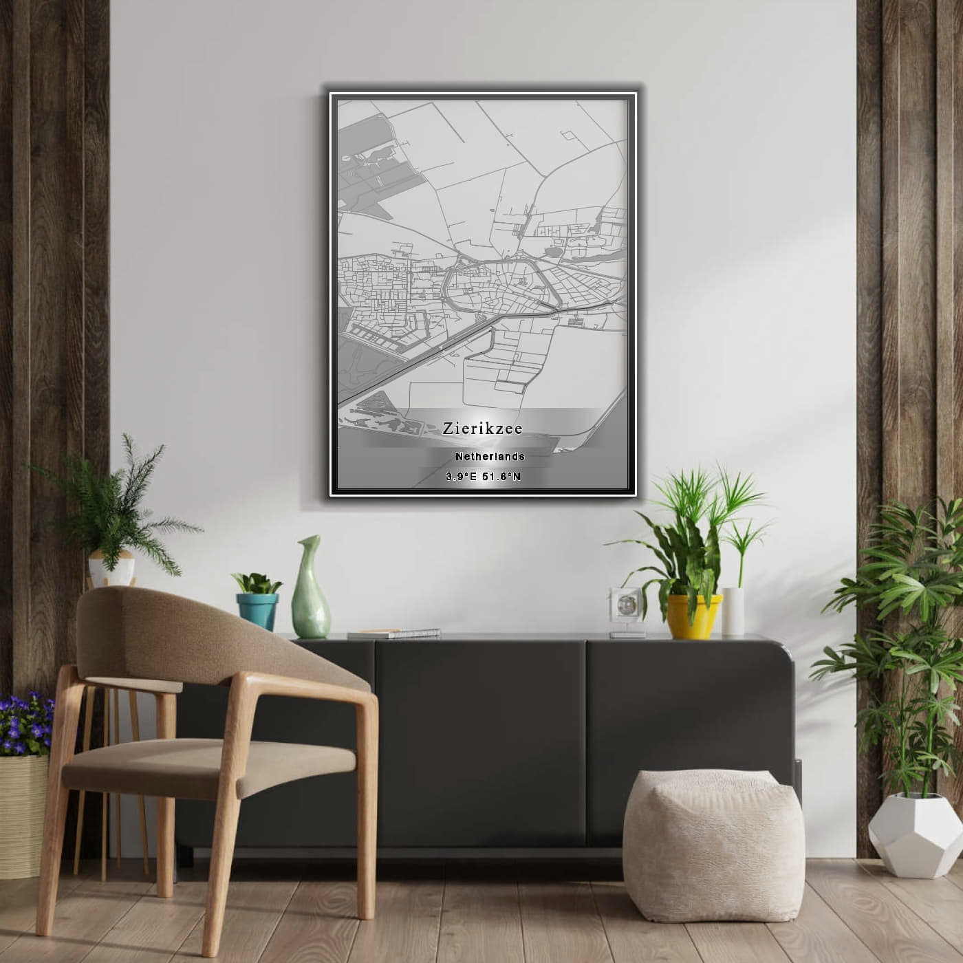 ROAD MAP OF ZIERIKZEE, NETHERLANDS BY MAPBAKES