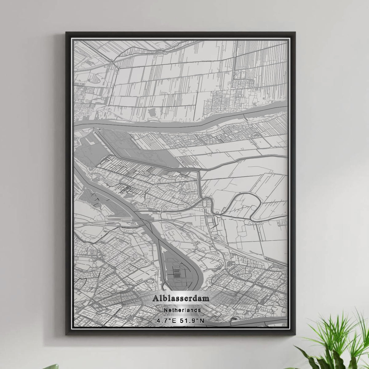 ROAD MAP OF ALBLASSERDAM, NETHERLANDS BY MAPBAKES