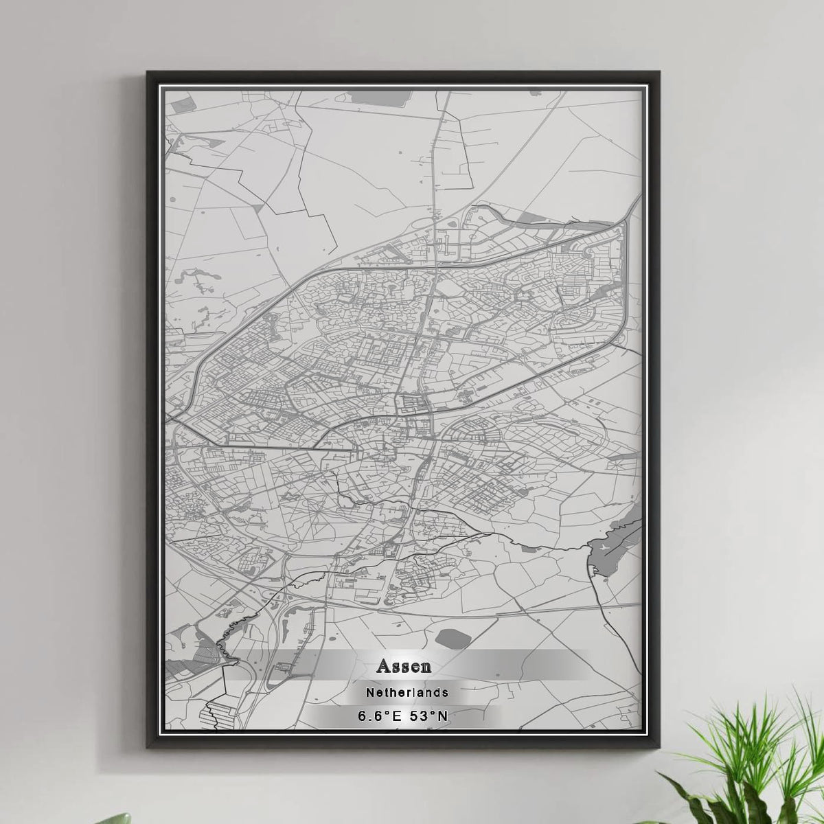 ROAD MAP OF ASSEN, NETHERLANDS BY MAPBAKES