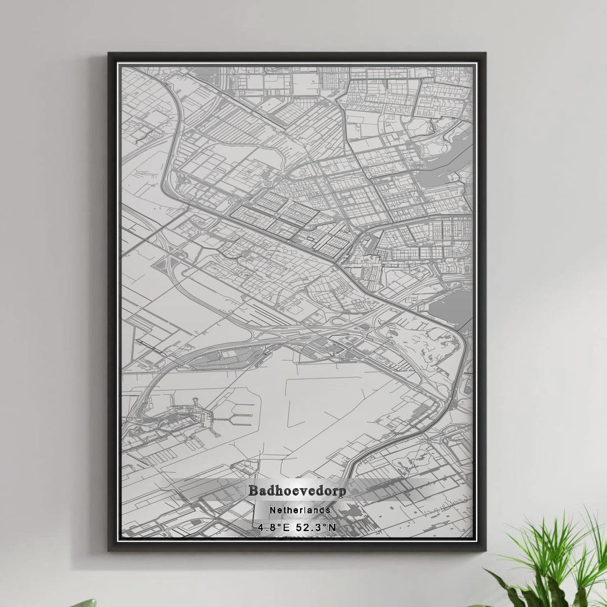 ROAD MAP OF BADHOEVEDORP, NETHERLANDS BY MAPBAKES