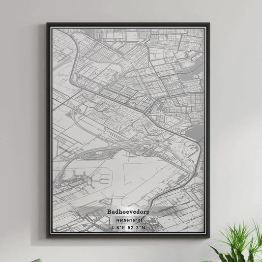 ROAD MAP OF BADHOEVEDORP, NETHERLANDS BY MAPBAKES