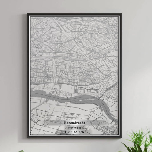 ROAD MAP OF BARENDRECHT, NETHERLANDS BY MAPBAKES