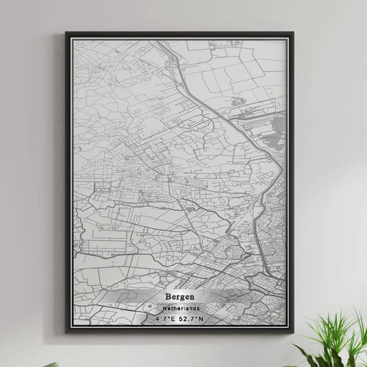 ROAD MAP OF BERGEN, NETHERLANDS BY MAPBAKES