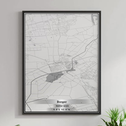 ROAD MAP OF BORGER, NETHERLANDS BY MAPBAKES