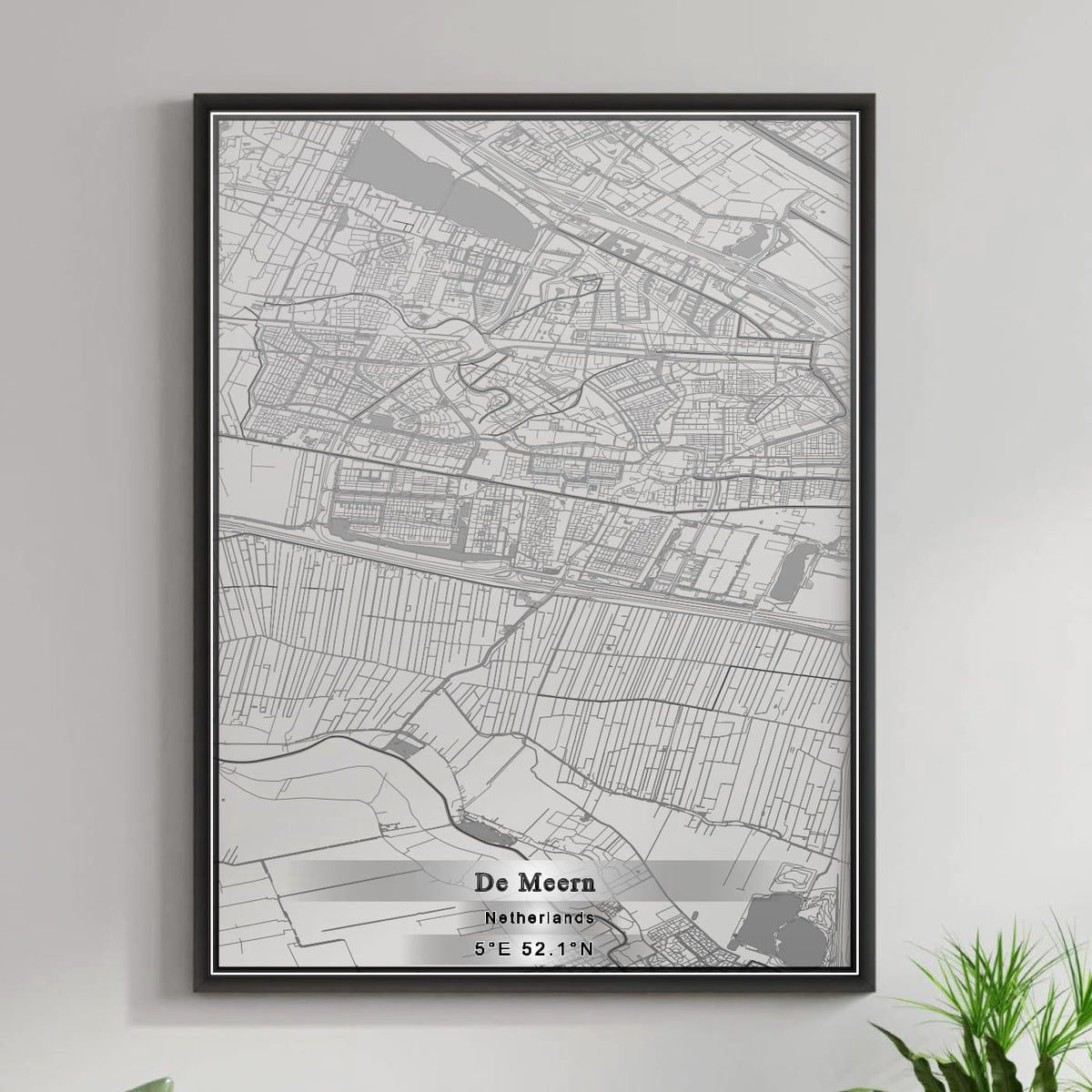 ROAD MAP OF DE MEERN, NETHERLANDS BY MAPBAKES