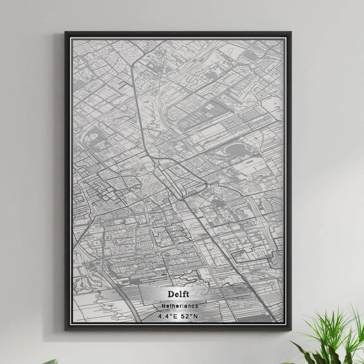 ROAD MAP OF DELFT, NETHERLANDS BY MAPBAKES