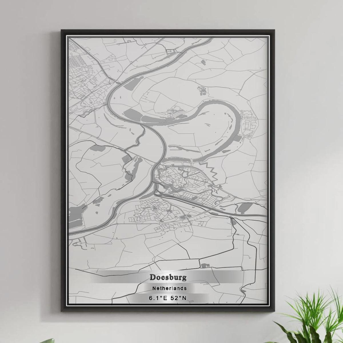 ROAD MAP OF DOESBURG, NETHERLANDS BY MAPBAKES