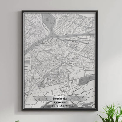 ROAD MAP OF DORDRECHT, NETHERLANDS BY MAPBAKES