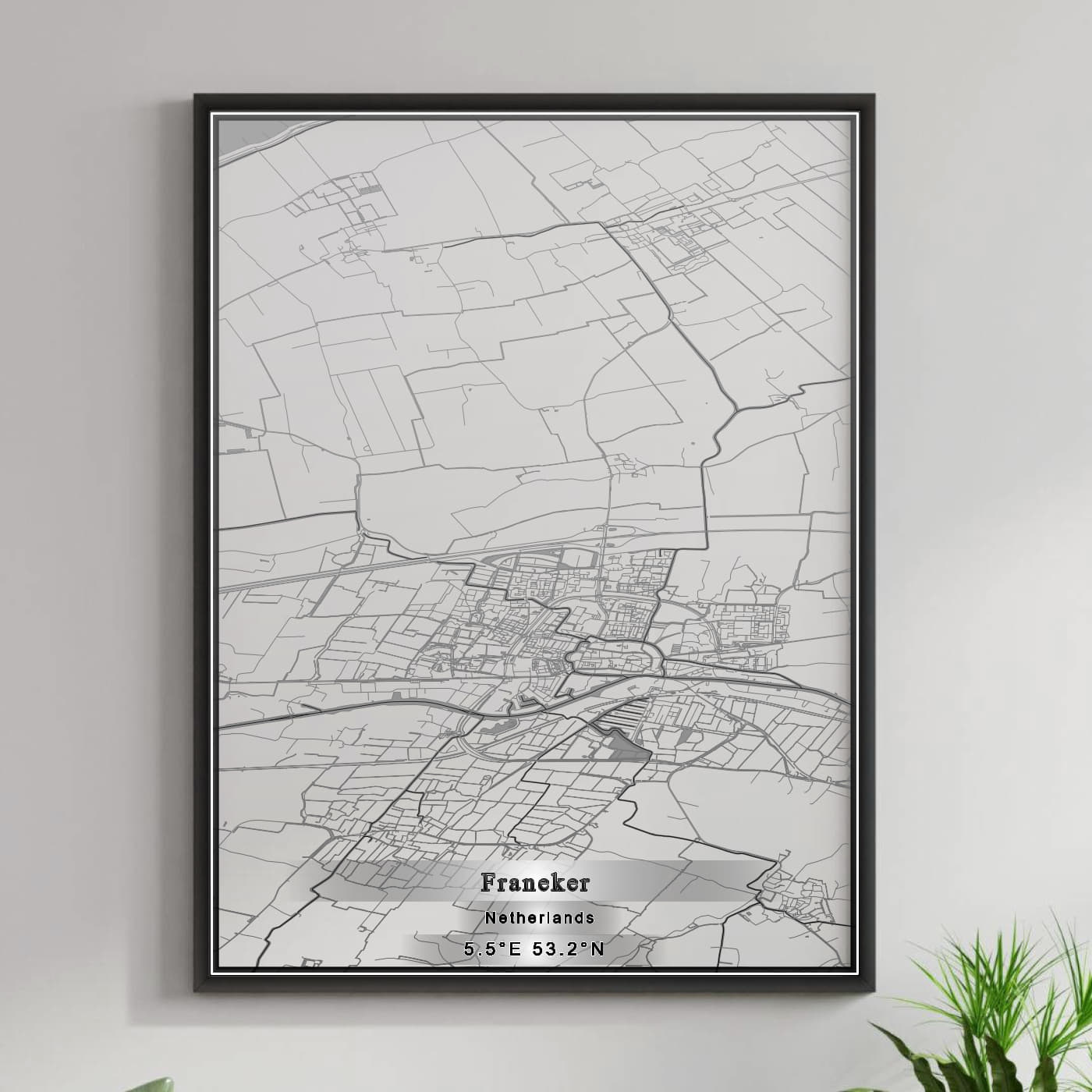 ROAD MAP OF FRANEKER, NETHERLANDS BY MAPBAKES