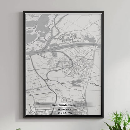 ROAD MAP OF GEERTRUIDENBERG, NETHERLANDS BY MAPBAKES