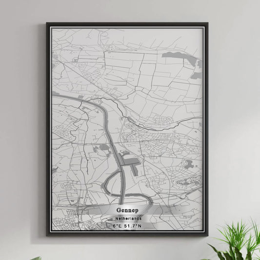 ROAD MAP OF GENNEP, NETHERLANDS BY MAPBAKES