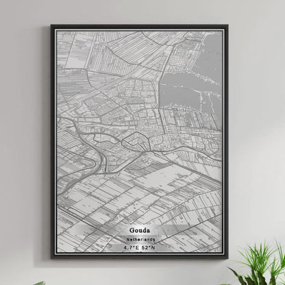 ROAD MAP OF GOUDA, NETHERLANDS BY MAPBAKES