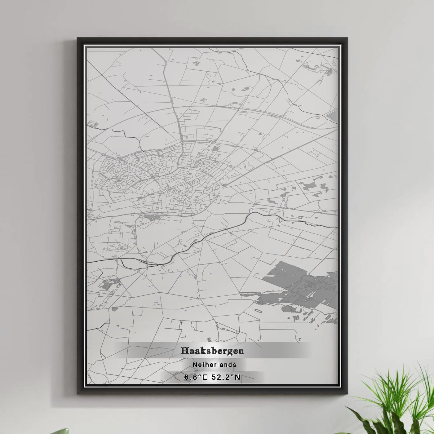 ROAD MAP OF HAAKSBERGEN, NETHERLANDS BY MAPBAKES