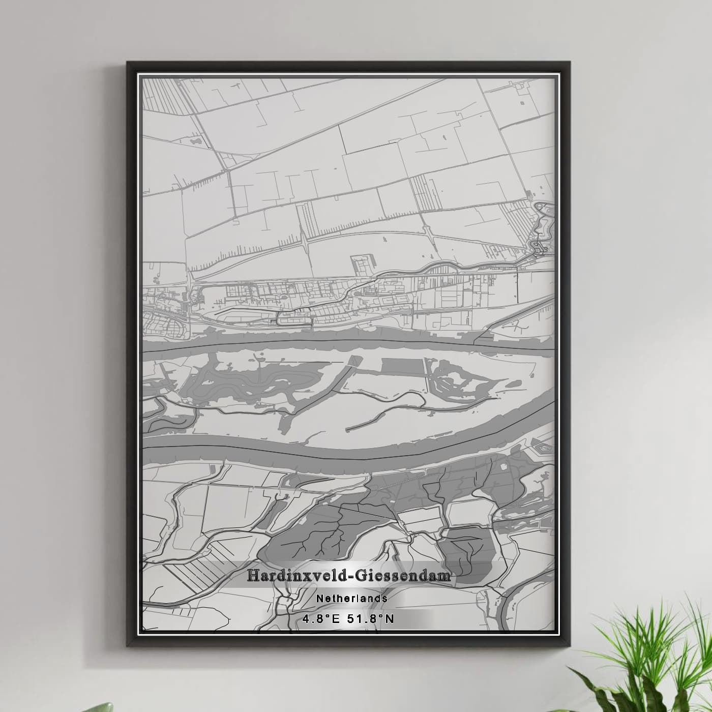 ROAD MAP OF HARDINXVELD-GIESSENDAM, NETHERLANDS BY MAPBAKES