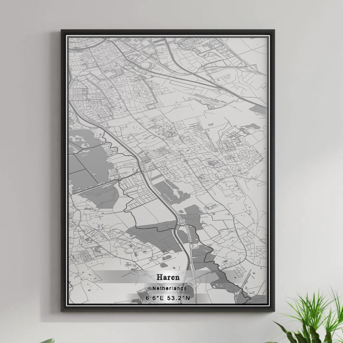 ROAD MAP OF HAREN, NETHERLANDS BY MAPBAKES