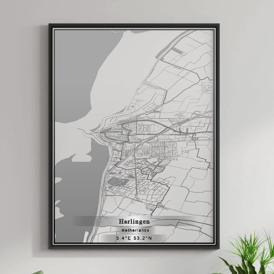 ROAD MAP OF HARLINGEN, NETHERLANDS BY MAPBAKES