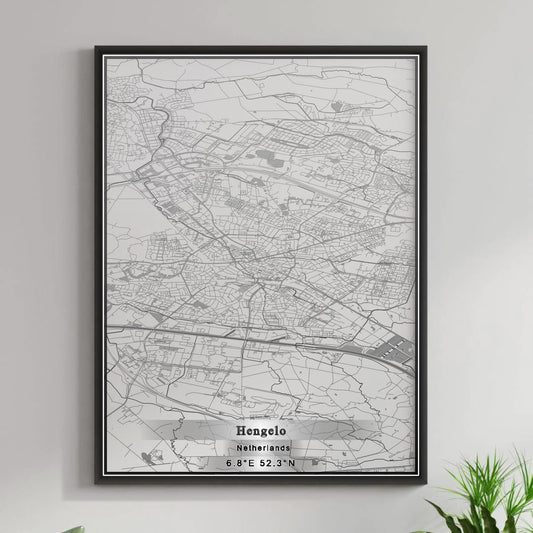 ROAD MAP OF HENGELO, NETHERLANDS BY MAPBAKES