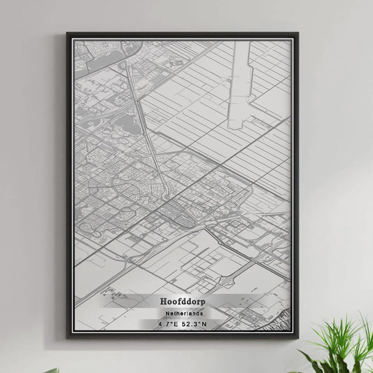 ROAD MAP OF HOOFDDORP, NETHERLANDS BY MAPBAKES