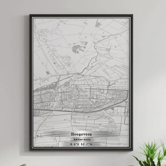 ROAD MAP OF HOOGEVEEN, NETHERLANDS BY MAPBAKES