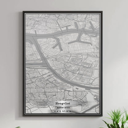 ROAD MAP OF HOOGVLIET, NETHERLANDS BY MAPBAKES