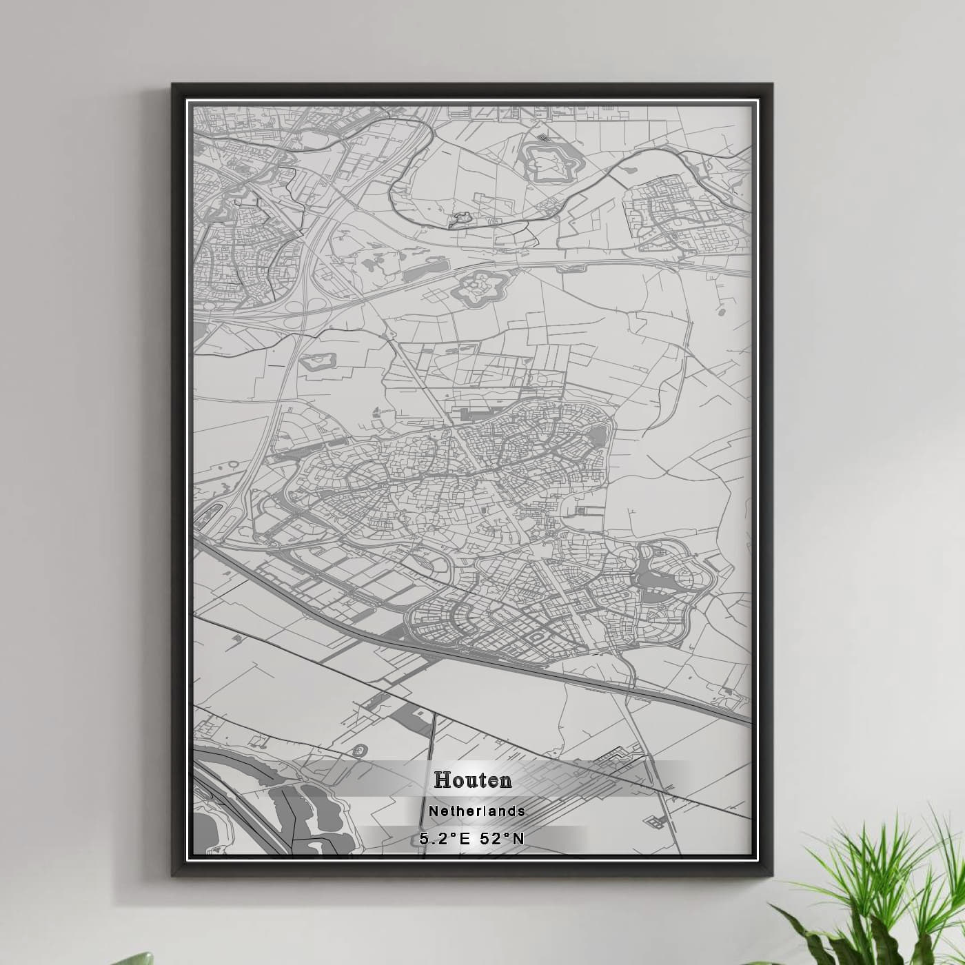 ROAD MAP OF HOUTEN, NETHERLANDS BY MAPBAKES