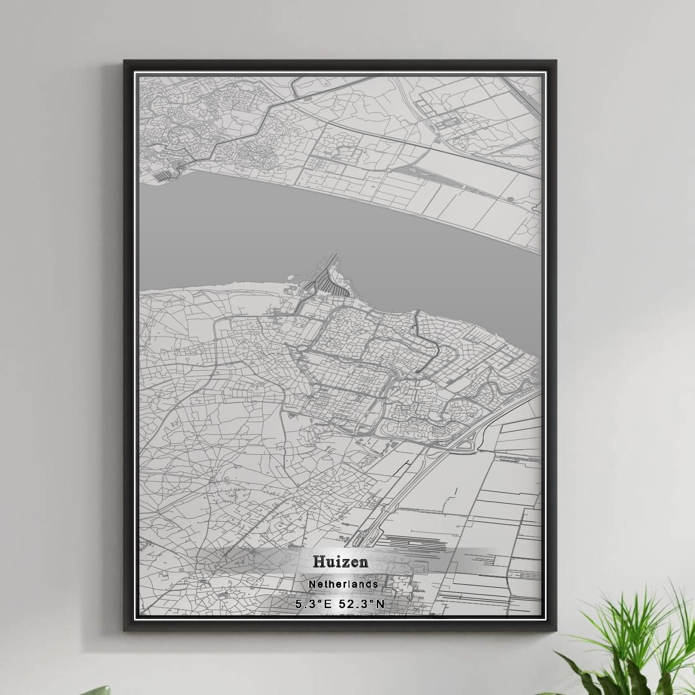 ROAD MAP OF HUIZEN, NETHERLANDS BY MAPBAKES