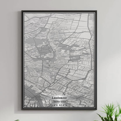 ROAD MAP OF LANDSMEER, NETHERLANDS BY MAPBAKES