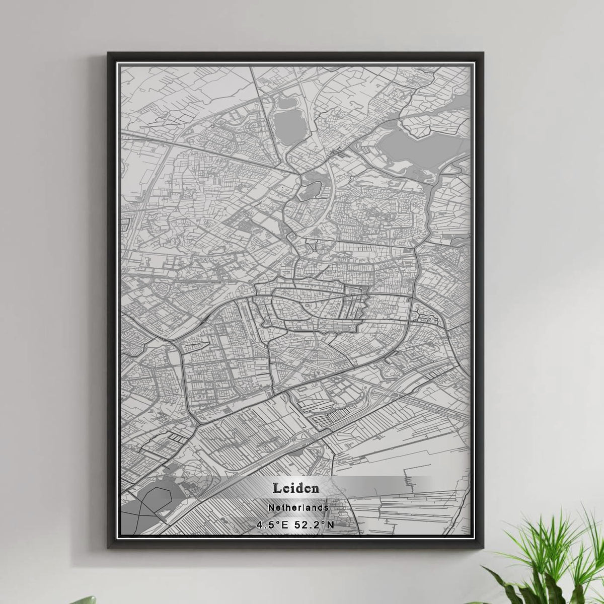 ROAD MAP OF LEIDEN, NETHERLANDS BY MAPBAKES